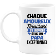 QUOTEDAZUR - Mug Chaque Amoureux Formidable Se Révèle Être Un Papa Exceptionnel - Cadeau Futur Papa - Surprise Annonce Grossesse Garçon/Fille Naissance Bébé Gender Reveal