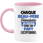 quotedazur - Mug Chaque Beau-Père Formidable Se Révèle Être Un Papy Exceptionnel - Cadeau Futur Papy - Surprise Annonce Grossesse Garçon/Fille Naissance Bébé Gender Reveal