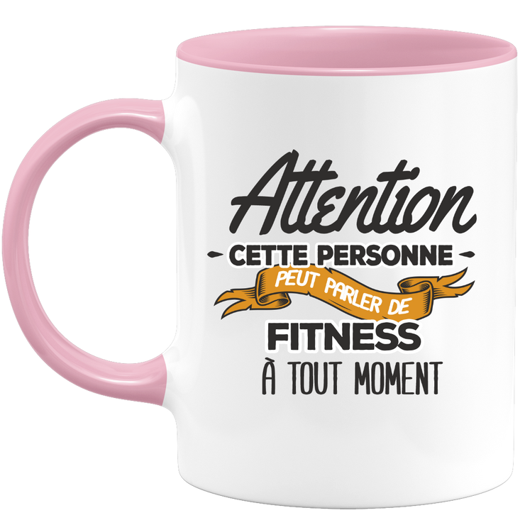 quotedazur - Mug This Person Can Talk About Fitness At Any Time - Sport Humor Gift - Original Gift Idea - Fitness Mug - Birthday Or Christmas