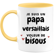 quotedazur - Mug Je Suis Un Papa Versaillais Voleur De Bisous - Cadeau Fête Des Pères Original - Idée Cadeau Pour Anniversaire Papa - Cadeau Pour Futur Papa Naissance