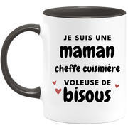quotedazur - Mug je suis une maman Cheffe Cuisinière voleuse de bisous - Cadeau Fête Des Mères Original - Idée Cadeau Pour Anniversaire Maman - Cadeau Pour Future Maman Naissance