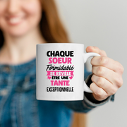 quotedazur - Mug Chaque Soeur Formidable Se Révèle Être Une Tante Exceptionnelle - Cadeau Future Tante - Surprise Annonce Grossesse Garçon/Fille Naissance Bébé Gender Reveal