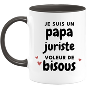 quotedazur - Mug Je Suis Un Papa Juriste Voleur De Bisous - Cadeau Fête Des Pères Original - Idée Cadeau Pour Anniversaire Papa - Cadeau Pour Futur Papa Naissance
