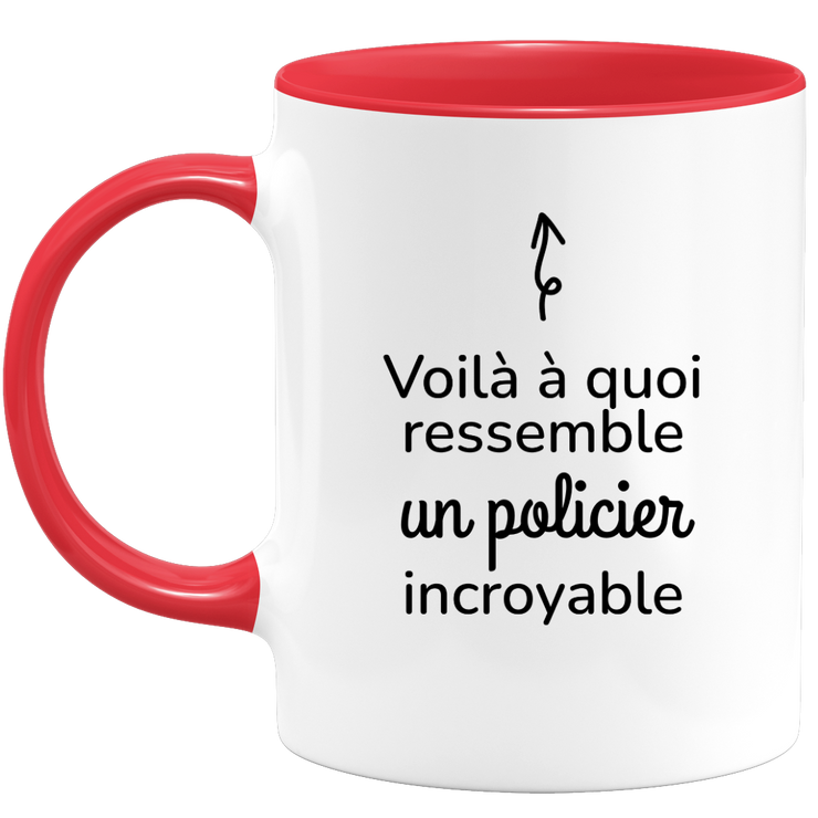 quotedazur - Mug Voilà à Quoi Ressemble Un Policier Incroyable - Cadeau Policier - Idée Cadeau Anniversaire - Idée Pour Une Attention Originale Policier