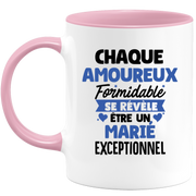 QUOTEDAZUR - Mug Chaque Amoureux Formidable Se Révèle Être Un Marié Exceptionnel - Cadeau Futur Marié - Surprise Annonce Grossesse Garçon/Fille Naissance Bébé Gender Reveal