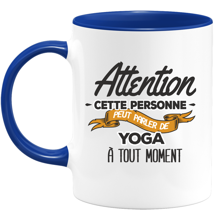 quotedazur - Mug This Person Can Talk About Yoga At Any Time - Sport Humor Gift - Original Gift Idea - Yoga Cup - Birthday Or Christmas