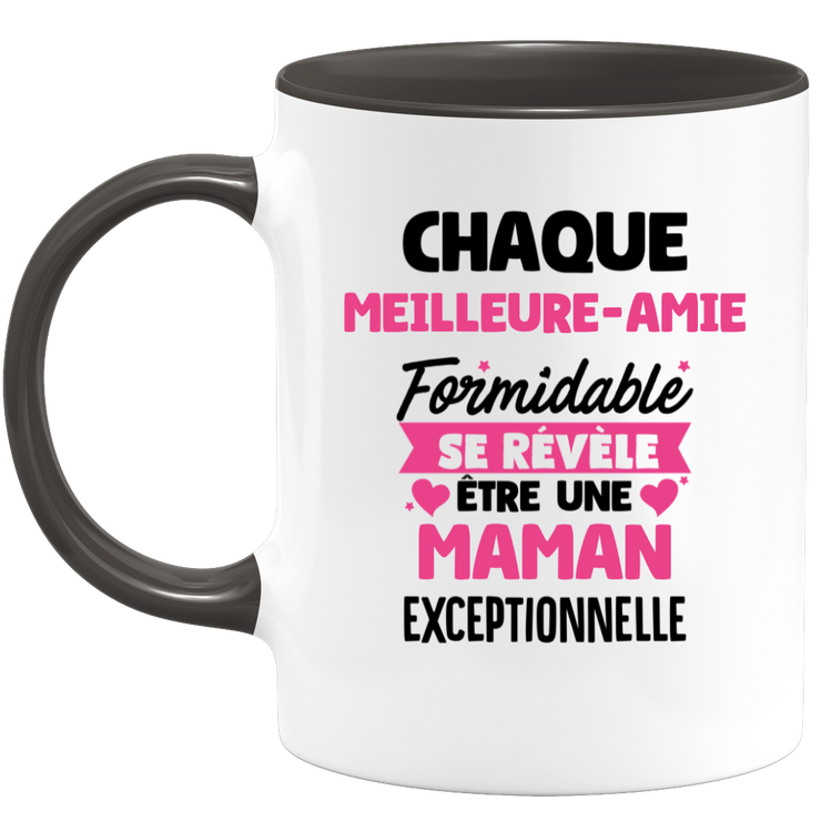 QUOTEDAZUR - Mug Chaque Meilleure-amie Formidable Se Révèle Être Une Maman Exceptionnelle - Cadeau Future Maman - Surprise Annonce Grossesse Garçon/Fille Naissance Bébé Gender Reveal