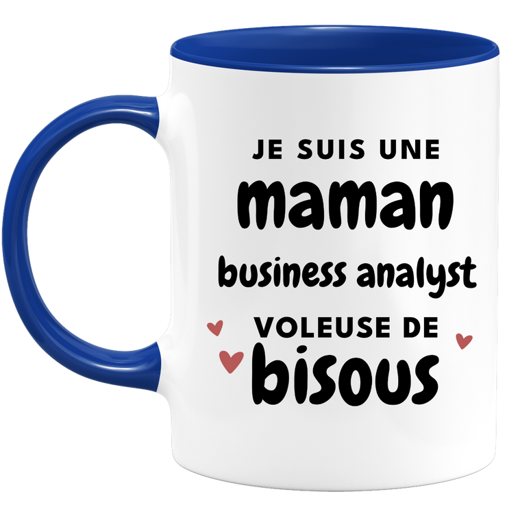 quotedazur - Mug je suis une maman Business Analyst voleuse de bisous - Cadeau Fête Des Mères Original - Idée Cadeau Pour Anniversaire Maman - Cadeau Pour Future Maman Naissance
