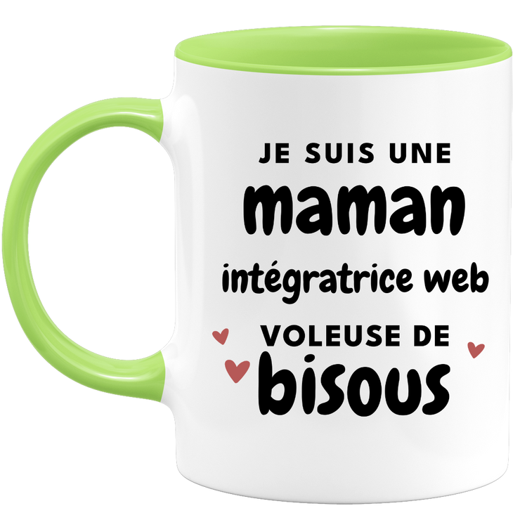 quotedazur - Mug Je Suis Une Maman Intégratrice web Voleuse De Bisous - Cadeau Fête Des Mères Original - Idée Cadeau Pour Anniversaire Maman - Cadeau Pour Future Maman Naissance