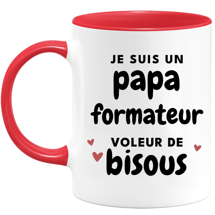 quotedazur - Mug Je Suis Un Papa Formateur Voleur De Bisous - Cadeau Fête Des Pères Original - Idée Cadeau Pour Anniversaire Papa - Cadeau Pour Futur Papa Naissance