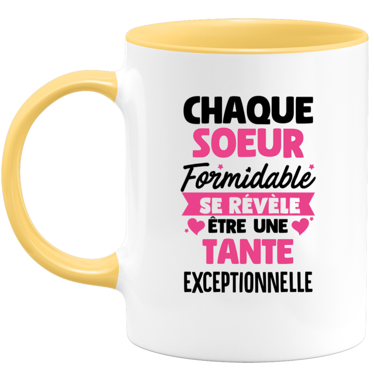 quotedazur - Mug Chaque Soeur Formidable Se Révèle Être Une Tante Exceptionnelle - Cadeau Future Tante - Surprise Annonce Grossesse Garçon/Fille Naissance Bébé Gender Reveal