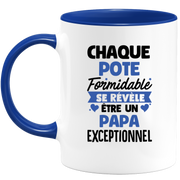 QUOTEDAZUR - Mug Chaque Pote Formidable Se Révèle Être Un Papa Exceptionnel - Cadeau Futur Papa - Surprise Annonce Grossesse Garçon/Fille Naissance Bébé Gender Reveal