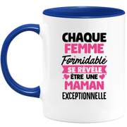 QUOTEDAZUR - Mug Chaque Femme Formidable Se Révèle Être Une Maman Exceptionnelle - Cadeau Future Maman - Surprise Annonce Grossesse Garçon/Fille Naissance Bébé Gender Reveal