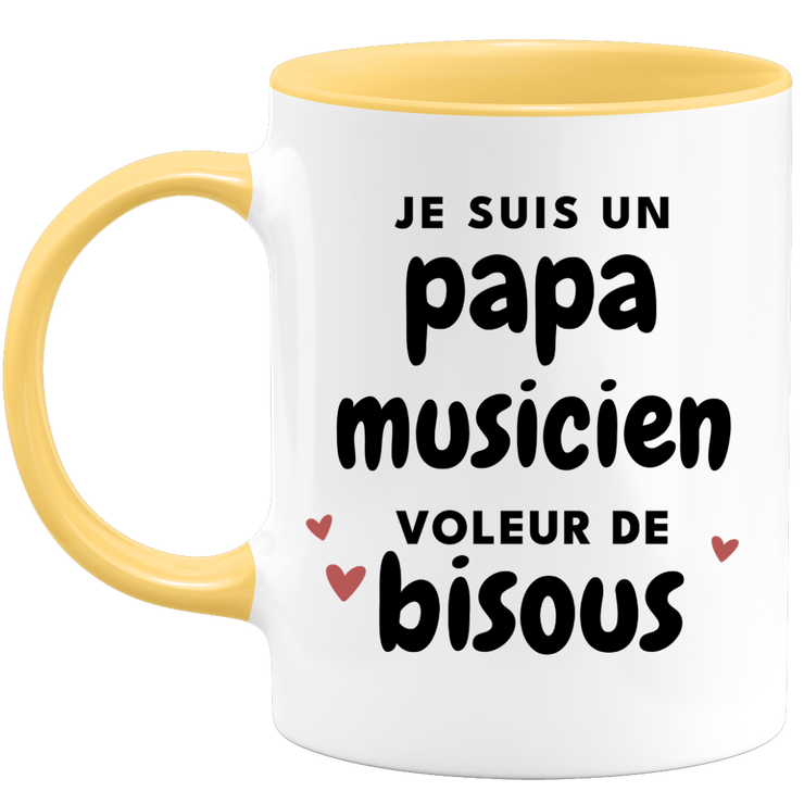 quotedazur - Mug Je Suis Un Papa Musicien Voleur De Bisous - Cadeau Fê