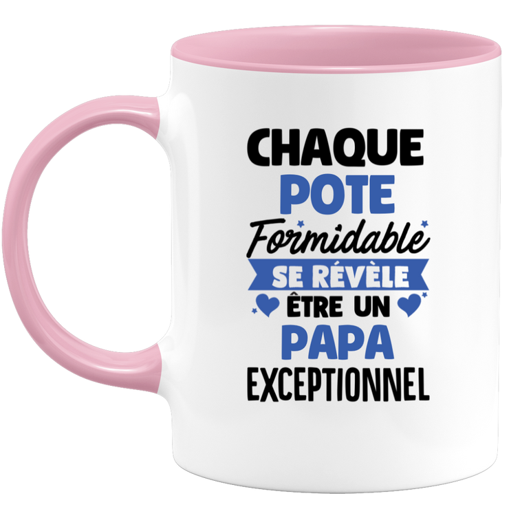 QUOTEDAZUR - Mug Chaque Pote Formidable Se Révèle Être Un Papa Exceptionnel - Cadeau Futur Papa - Surprise Annonce Grossesse Garçon/Fille Naissance Bébé Gender Reveal