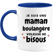 quotedazur - Mug je suis une maman Boulangère voleuse de bisous - Cadeau Fête Des Mères Original - Idée Cadeau Pour Anniversaire Maman - Cadeau Pour Future Maman Naissance