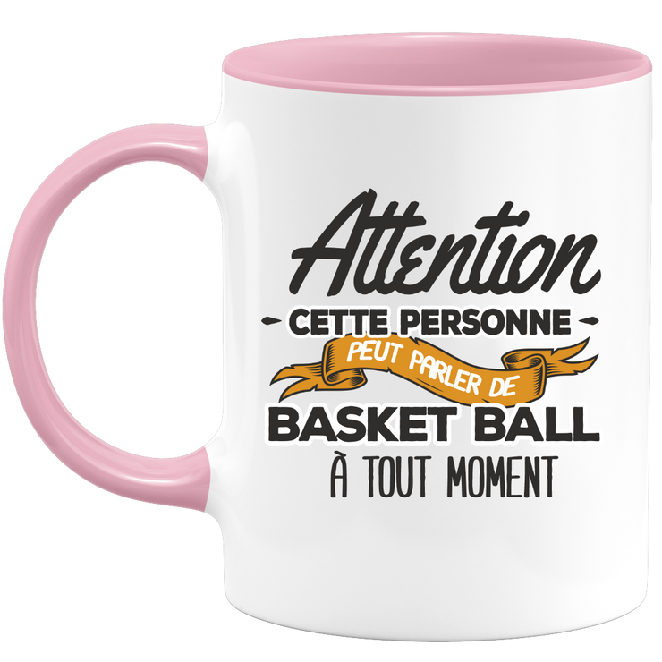 quotedazur - Mug This Person Can Talk About Basketball At Any Time - Humorous Gift - Original Basketball Player Gift Idea - Ideal Mug For Birthday Or Christmas