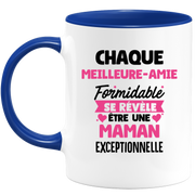 QUOTEDAZUR - Mug Chaque Meilleure-amie Formidable Se Révèle Être Une Maman Exceptionnelle - Cadeau Future Maman - Surprise Annonce Grossesse Garçon/Fille Naissance Bébé Gender Reveal