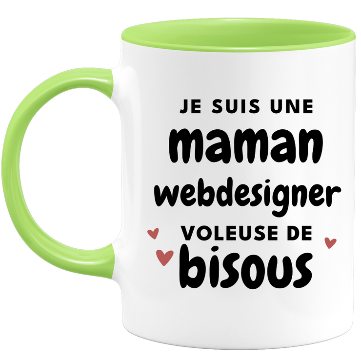 quotedazur - Mug Je Suis Une Maman Webdesigner Voleuse De Bisous - Cadeau Fête Des Mères Original - Idée Cadeau Pour Anniversaire Maman - Cadeau Pour Future Maman Naissance