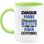 quotedazur - Mug Chaque Mari Formidable Se Révèle Être Un Papa Exceptionnel - Cadeau Futur Papa - Surprise Annonce Grossesse Garçon/Fille Naissance Bébé Gender Reveal