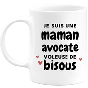 quotedazur - Mug je suis une maman Avocate voleuse de bisous - Cadeau Fête Des Mères Original - Idée Cadeau Pour Anniversaire Maman - Cadeau Pour Future Maman Naissance