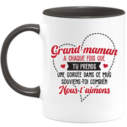 QUOTEDAZUR - Mug Grand-Maman Nous T'aimons - Cadeau Pour Grand-Maman Petite-Fille, Petit-Fils, Petits-Enfants, Grands-Enfants - Tasse Pour Mamie - Mémé, Grand-mère, Grand-mémé