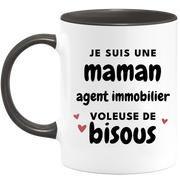 quotedazur - Mug I am a kiss-stealing real estate agent mom - Original Mother's Day Gift - Gift Idea For Mom's Birthday - Gift For Future Mom Birth