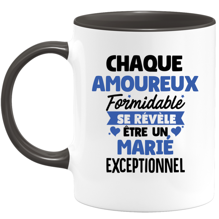 QUOTEDAZUR - Mug Chaque Amoureux Formidable Se Révèle Être Un Marié Exceptionnel - Cadeau Futur Marié - Surprise Annonce Grossesse Garçon/Fille Naissance Bébé Gender Reveal