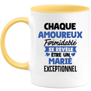 QUOTEDAZUR - Mug Chaque Amoureux Formidable Se Révèle Être Un Marié Exceptionnel - Cadeau Futur Marié - Surprise Annonce Grossesse Garçon/Fille Naissance Bébé Gender Reveal