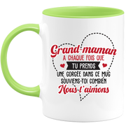 QUOTEDAZUR - Mug Grand-Maman Nous T'aimons - Cadeau Pour Grand-Maman Petite-Fille, Petit-Fils, Petits-Enfants, Grands-Enfants - Tasse Pour Mamie - Mémé, Grand-mère, Grand-mémé