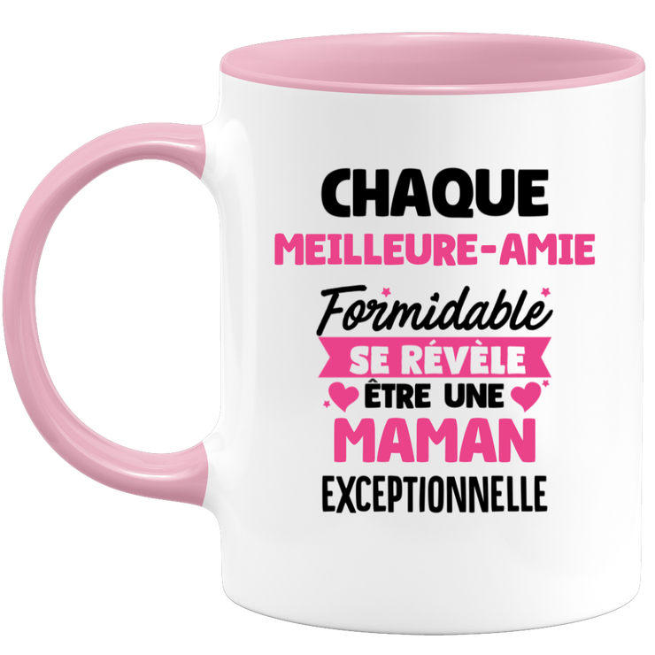 quotedazur - Mug Chaque Meilleure-Amie Formidable Se Révèle Être Une Maman Exceptionnelle - Cadeau Future Maman - Surprise Annonce Grossesse Garçon/Fille Naissance Bébé Gender Reveal