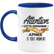 quotedazur - Mug This Person Can Talk About Apnea At Any Time - Sport Humor Gift - Original Gift Idea - Apnea Mug - Birthday Or Christmas