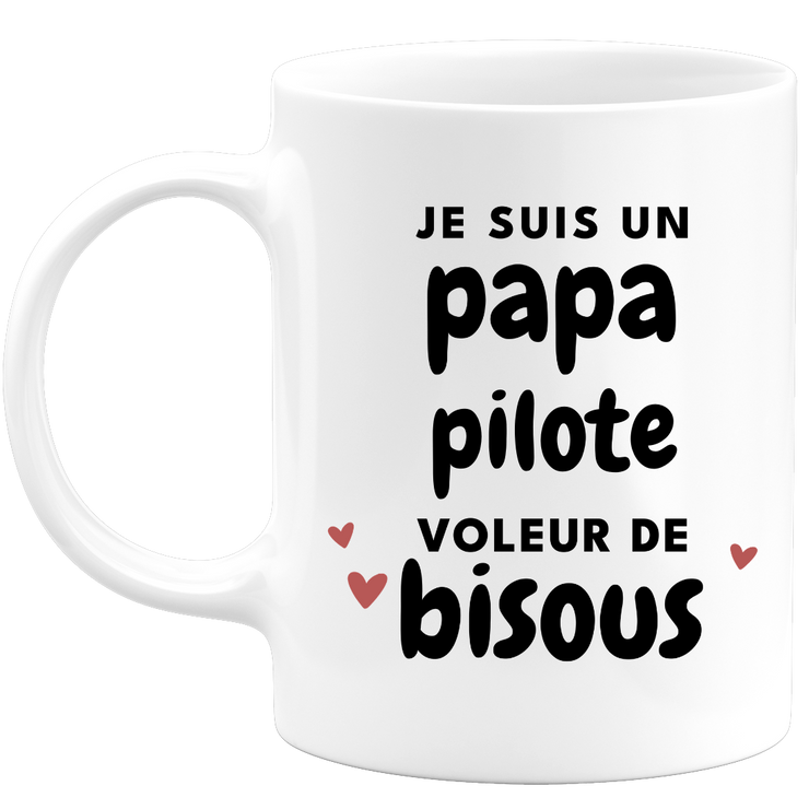 quotedazur - Mug I'm A Kiss Thief Pilot Dad - Original Father's Day Gift - Gift Idea For Dad Birthday - Gift For Future Dad Birth