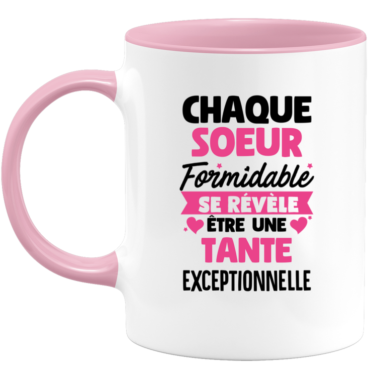 quotedazur - Mug Chaque Soeur Formidable Se Révèle Être Une Tante Exceptionnelle - Cadeau Future Tante - Surprise Annonce Grossesse Garçon/Fille Naissance Bébé Gender Reveal