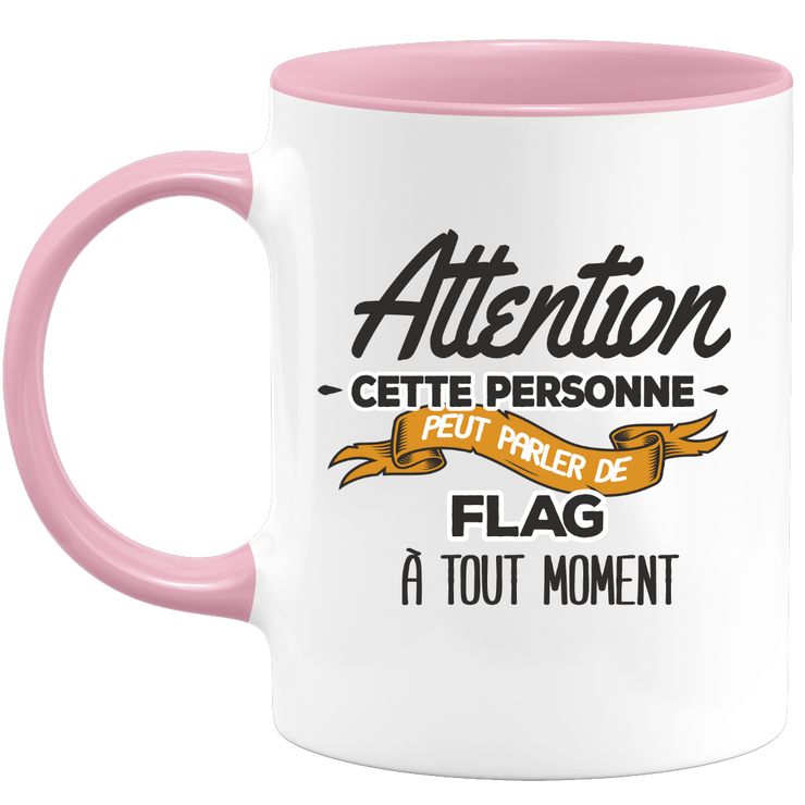 quotedazur - Mug This Person Can Talk About The Flag At Any Time - Sport Humor Gift - Original Gift Idea - Flag Cup - Birthday Or Christmas