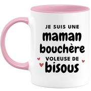 quotedazur - Mug je suis une maman Bouchère voleuse de bisous - Cadeau Fête Des Mères Original - Idée Cadeau Pour Anniversaire Maman - Cadeau Pour Future Maman Naissance