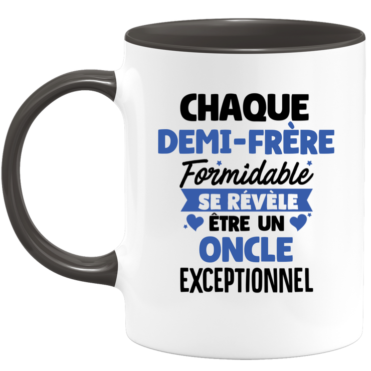 quotedazur - Mug Chaque Demi-Frère Formidable Se Révèle Être Un Oncle Exceptionnel - Cadeau Futur Oncle - Surprise Annonce Grossesse Garçon/Fille Naissance Bébé Gender Reveal