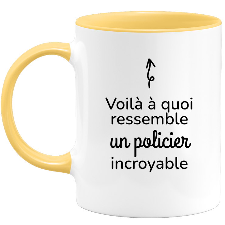 quotedazur - Mug Voilà à Quoi Ressemble Un Policier Incroyable - Cadeau Policier - Idée Cadeau Anniversaire - Idée Pour Une Attention Originale Policier