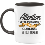 quotedazur - Mug Cette Personne Peut Parler De Curling À Tout Moment - Cadeau Humour Sport - Idée Cadeau Original     - Tasse Curling - Anniversaire Ou Noël