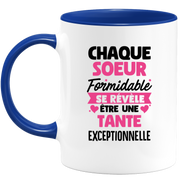 quotedazur - Mug Chaque Soeur Formidable Se Révèle Être Une Tante Exceptionnelle - Cadeau Future Tante - Surprise Annonce Grossesse Garçon/Fille Naissance Bébé Gender Reveal