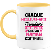 QUOTEDAZUR - Mug Chaque Meilleure-amie Formidable Se Révèle Être Une Maman Exceptionnelle - Cadeau Future Maman - Surprise Annonce Grossesse Garçon/Fille Naissance Bébé Gender Reveal