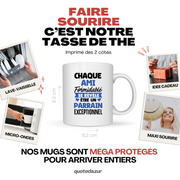 quotedazur - Mug Chaque Ami Formidable Se Révèle Être Un Parrain Exceptionnel - Cadeau Futur Parrain - Surprise Annonce Grossesse Garçon/Fille Naissance Bébé Gender Reveal