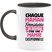 quotedazur - Mug Chaque Maman Formidable Se Révèle Être Une Mamie Exceptionnelle - Cadeau Future Mamie - Surprise Annonce Grossesse Garçon/Fille Naissance Bébé Gender Reveal