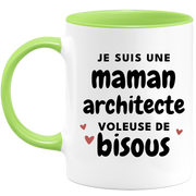 quotedazur - Mug je suis une maman Architecte voleuse de bisous - Cadeau Fête Des Mères Original - Idée Cadeau Pour Anniversaire Maman - Cadeau Pour Future Maman Naissance