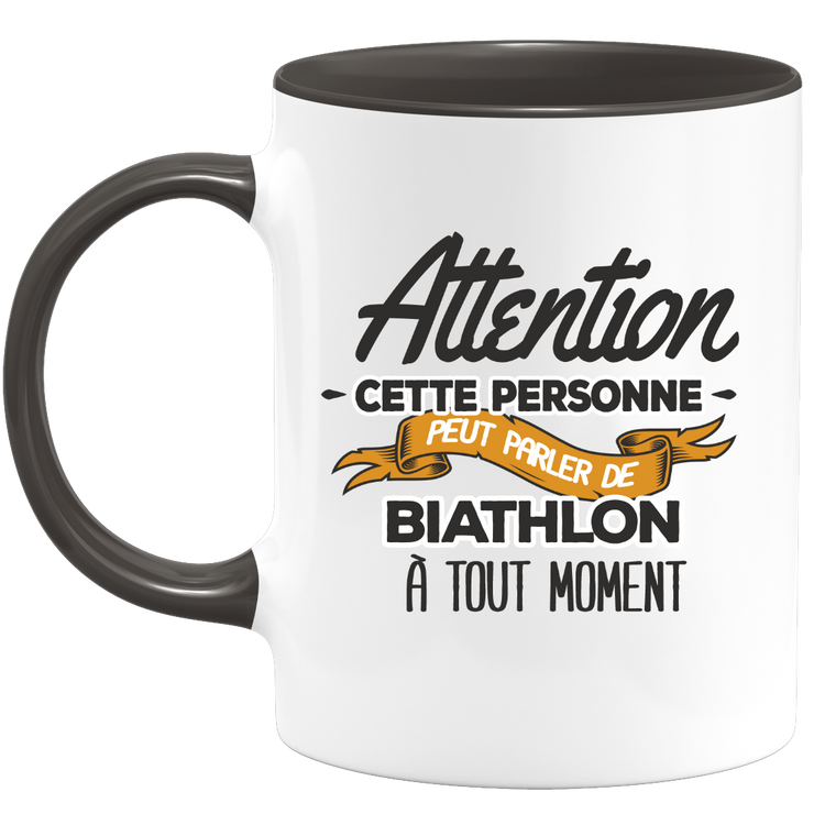 quotedazur - Mug This Person Can Talk About Biathlon At Any Time - Sport Humor Gift - Original Gift Idea - Biathlon Mug - Birthday Or Christmas