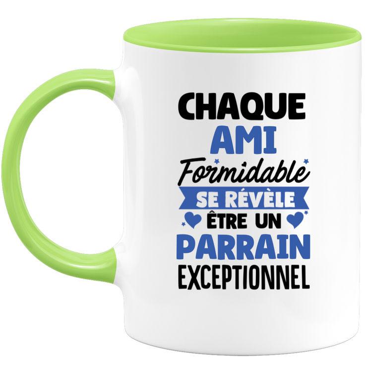 quotedazur - Mug Chaque Ami Formidable Se Révèle Être Un Parrain Exceptionnel - Cadeau Futur Parrain - Surprise Annonce Grossesse Garçon/Fille Naissance Bébé Gender Reveal