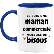 quotedazur - Mug Je Suis Une Maman Commerciale Voleuse De Bisous - Cadeau Fête Des Mères Original - Idée Cadeau Pour Anniversaire Maman - Cadeau Pour Future Maman Naissance