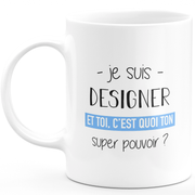 Mug designer super pouvoir - cadeau femme designer humour drôle idéal pour anniversaire