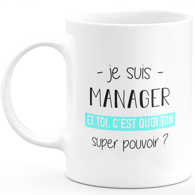 Super power manager mug - funny humor manager man gift ideal for birthday