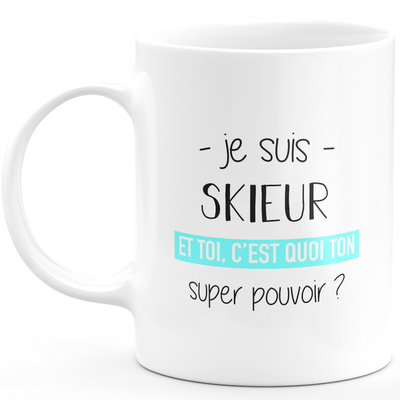 Super power skier mug - funny humor skier man gift ideal for birthday
